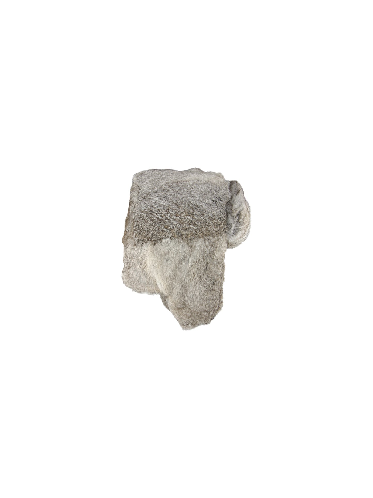 Chthonic Frosted Emblem Premium 100% Rabbit Fur Ash Grey Trapper Hat