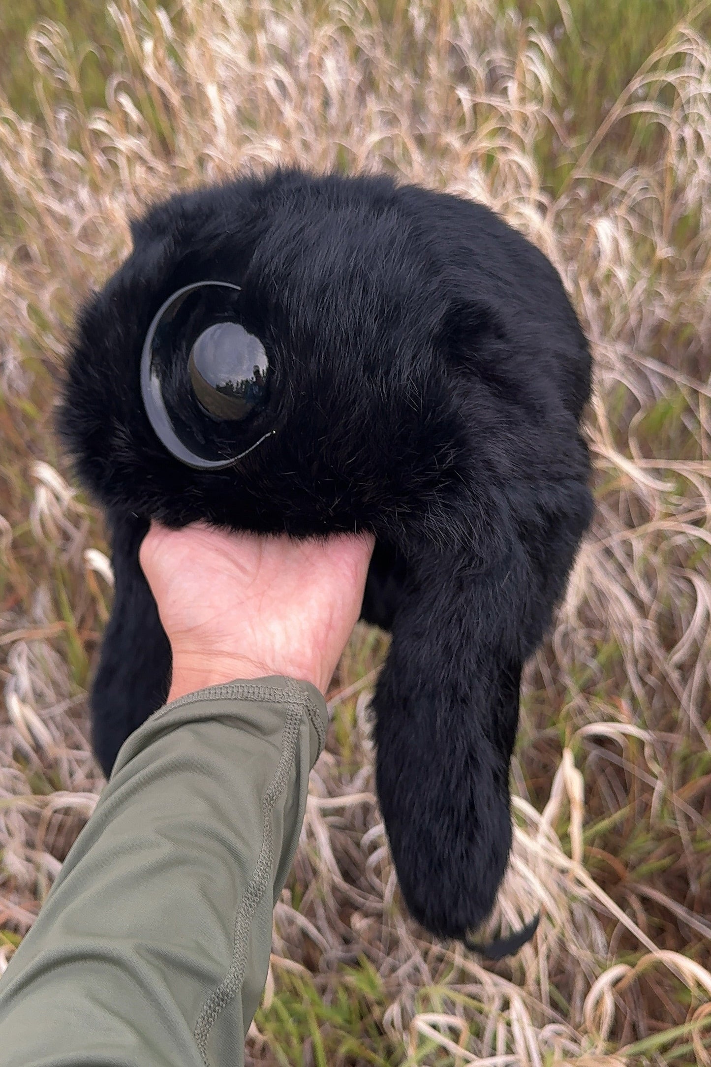 Chthonic Emblem Premium 100% Rabbit Fur Black Trapper Hat
