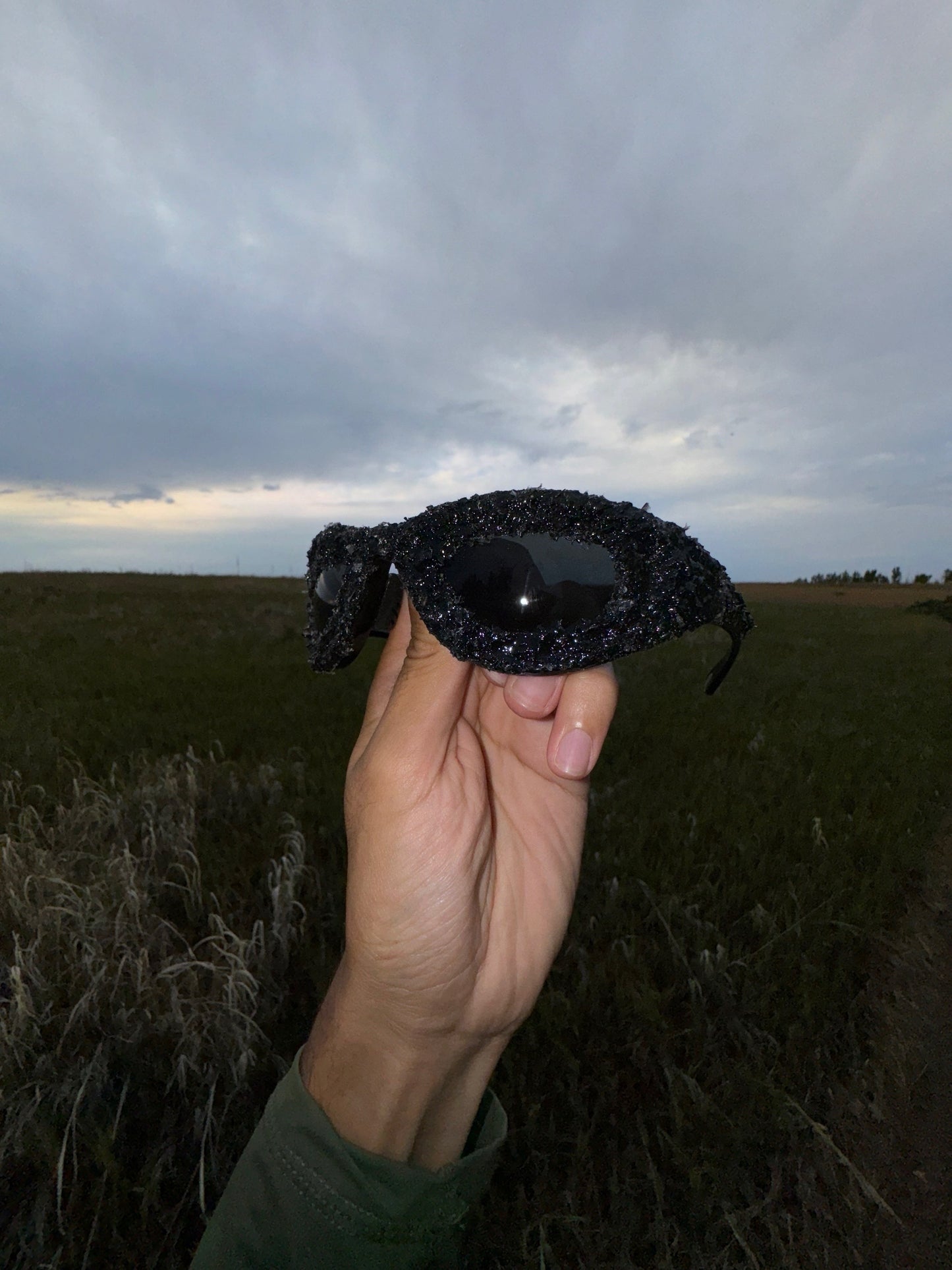 Onyx Frost (Black Ice sunglasses) with Oval frames