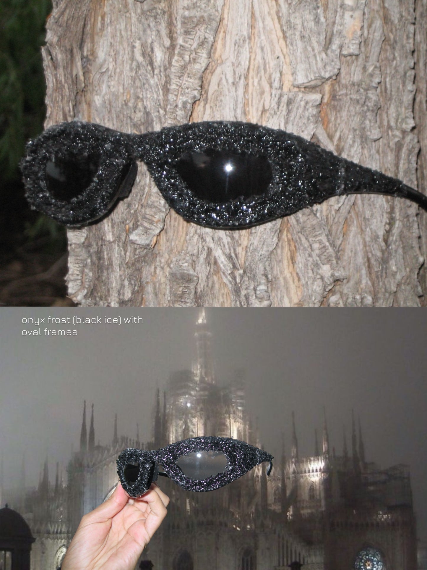 Onyx Frost (Black Ice sunglasses) with Oval frames