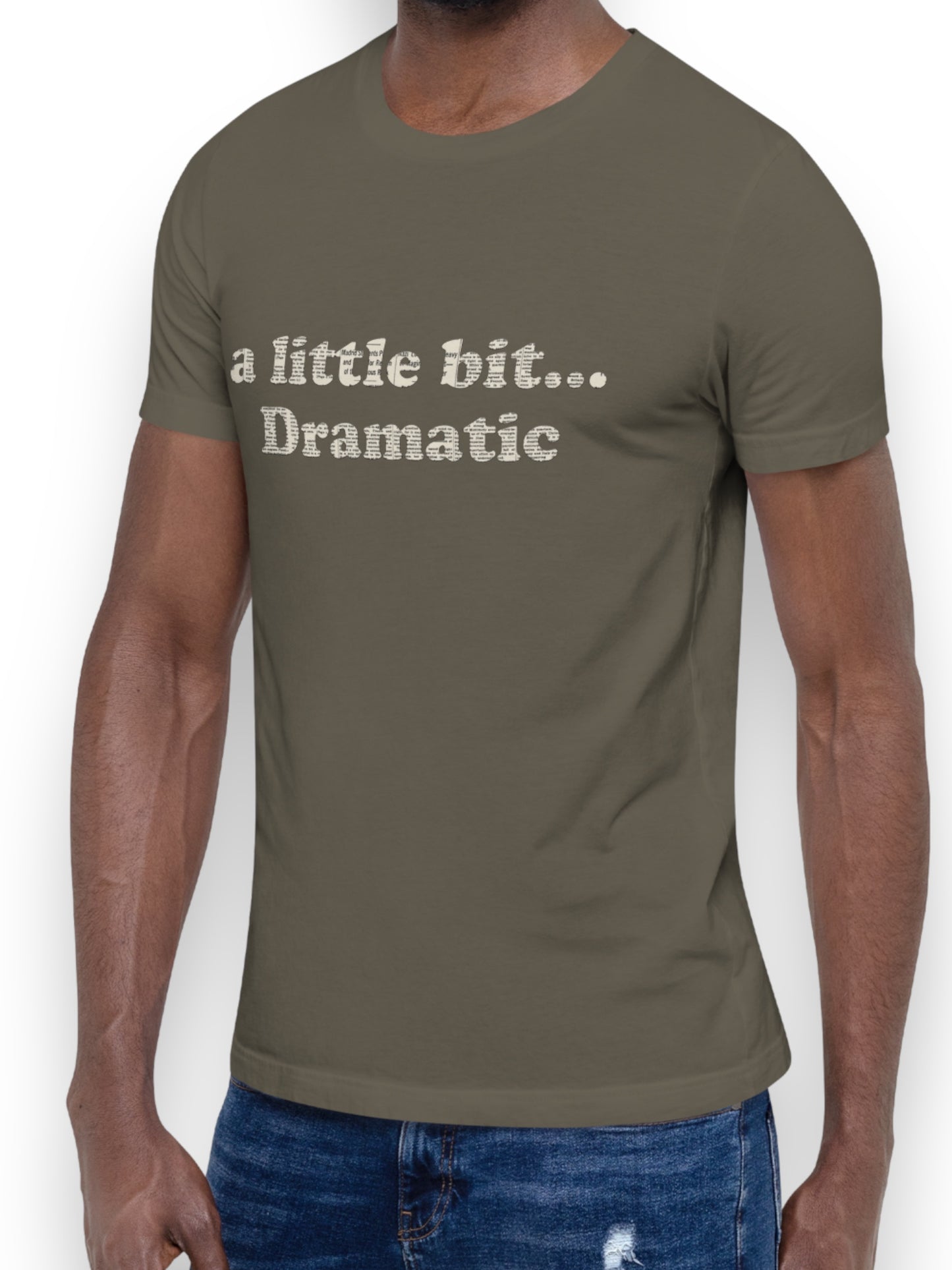 a bit dramatic newsprint tee