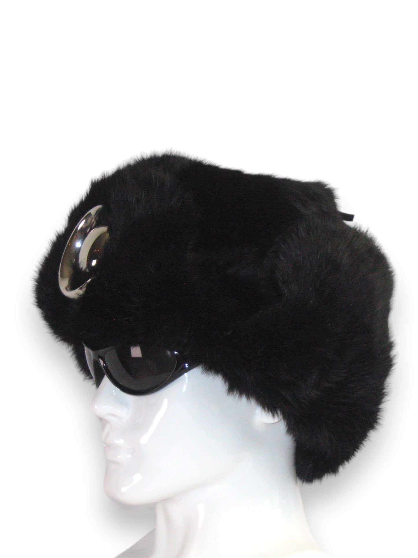 Chthonic Emblem Premium 100% Rabbit Fur Black Trapper Hat