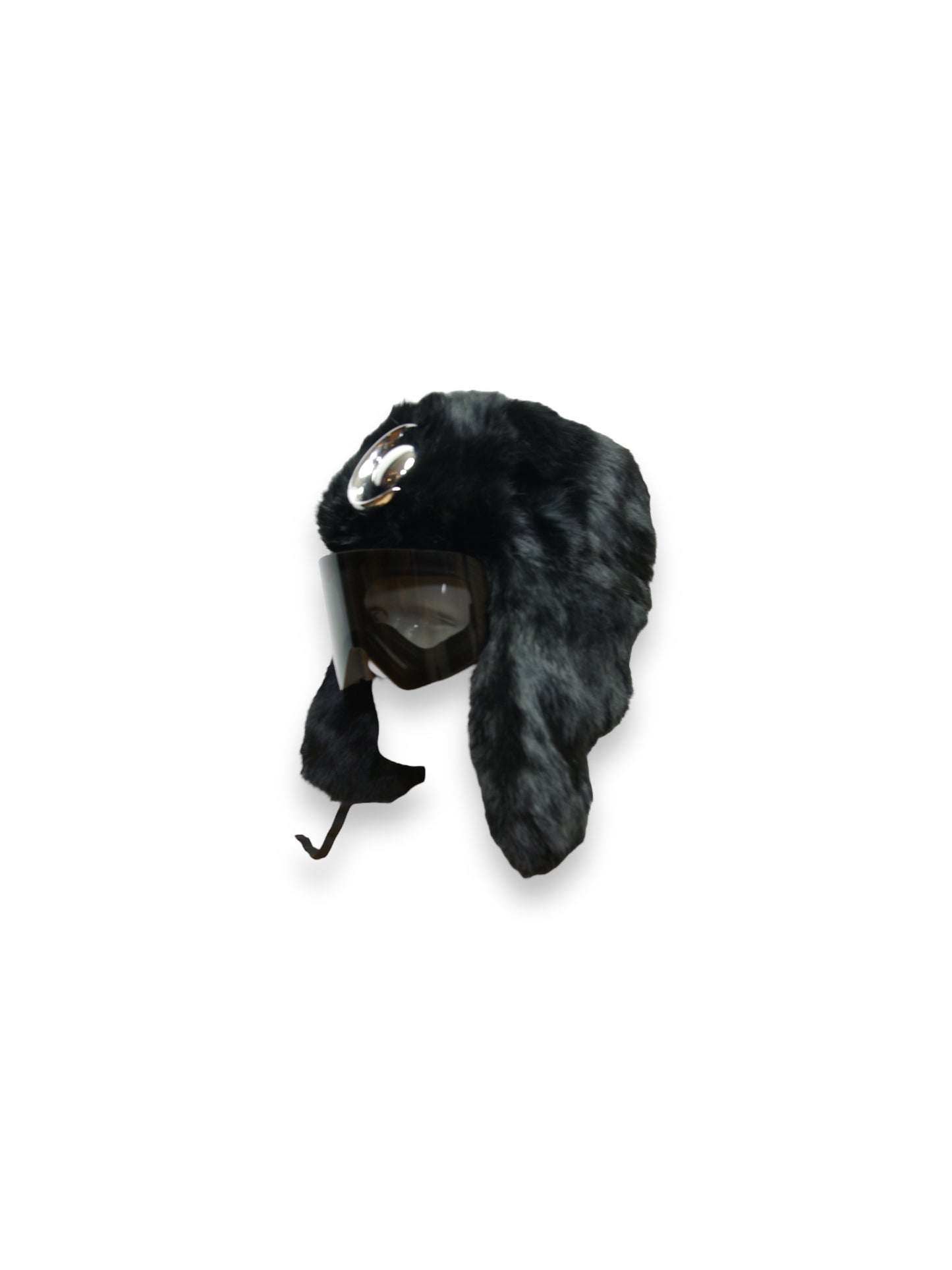 Chthonic Emblem Premium 100% Rabbit Fur Black Trapper Hat