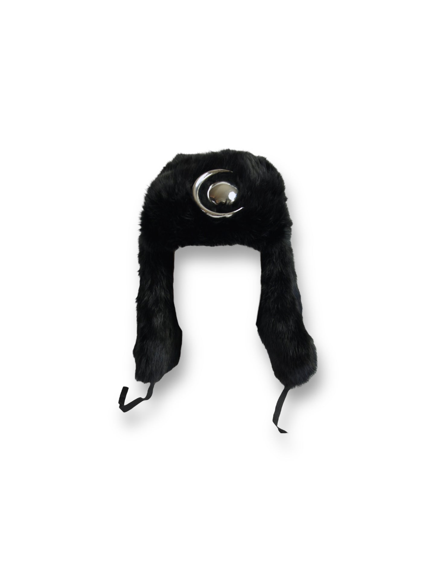 Chthonic Emblem Premium 100% Rabbit Fur Black Trapper Hat