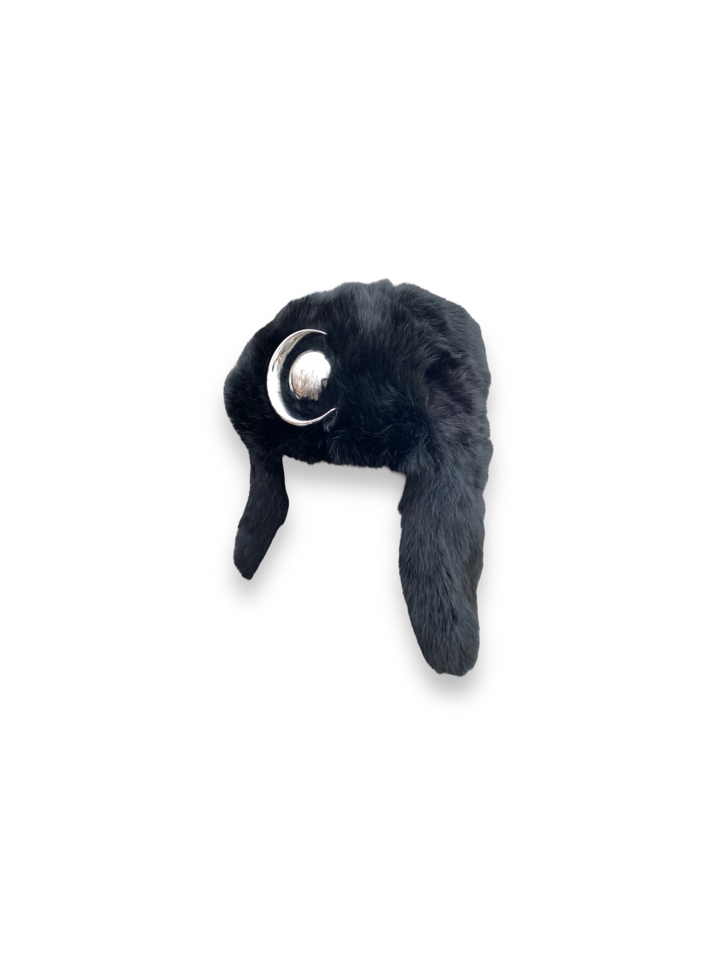 Chthonic Emblem Premium 100% Rabbit Fur Black Trapper Hat